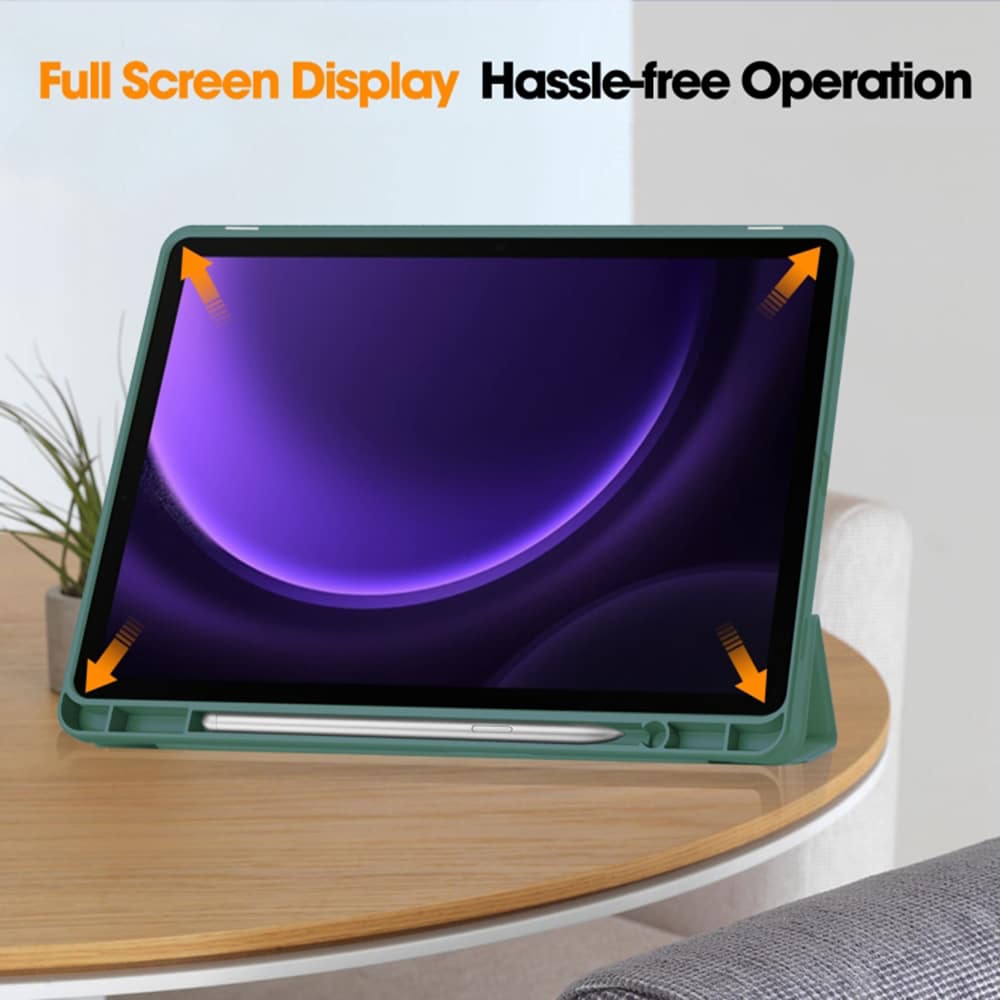 Techsuit - Flex Trifold (με Θήκη για Μολύβι) - Samsung Galaxy Tab S9 FE - Πράσινο - Image 4