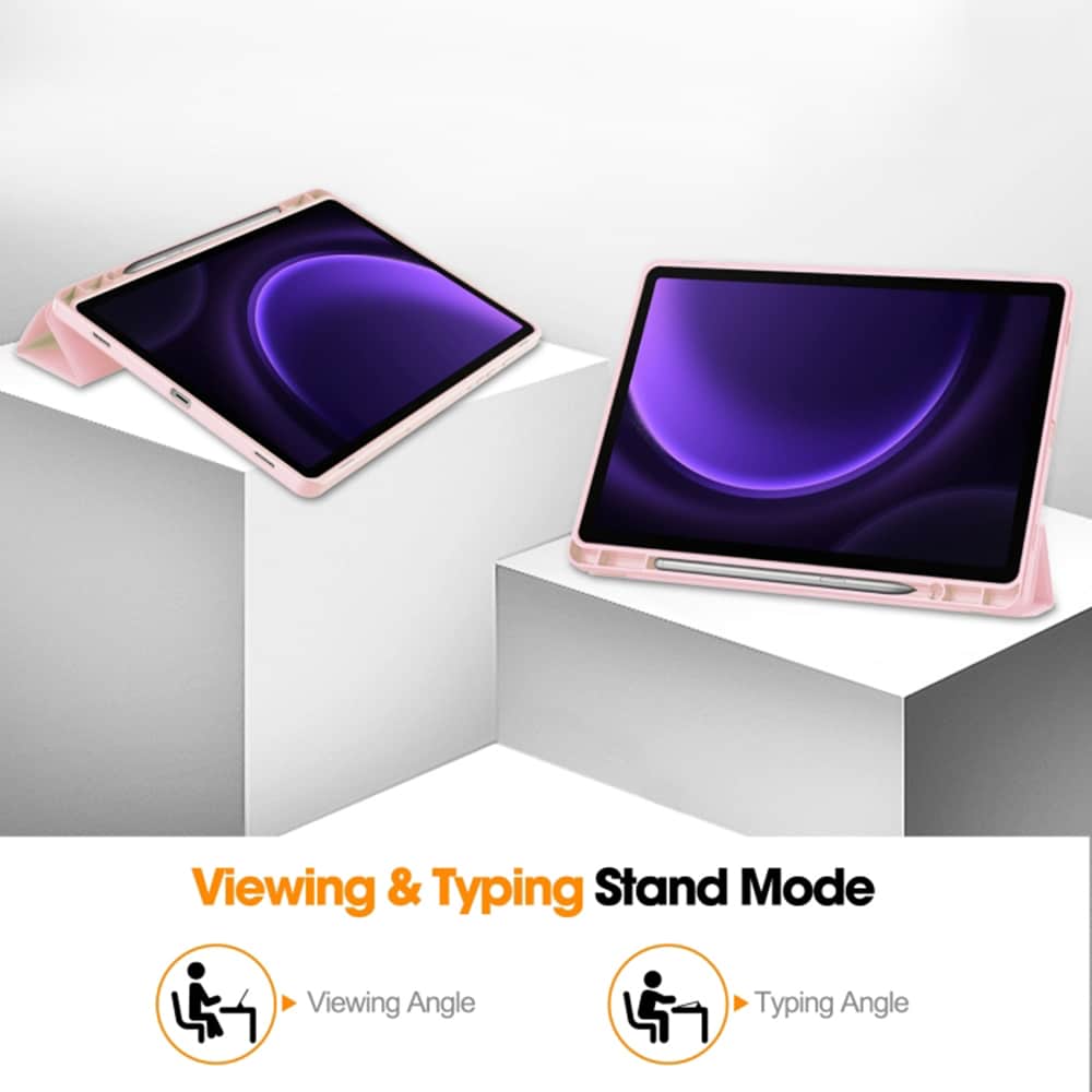 Techsuit - Flex Trifold (με Θήκη για Μολύβι) - Samsung Galaxy Tab S9 FE - Ροζ - Image 2