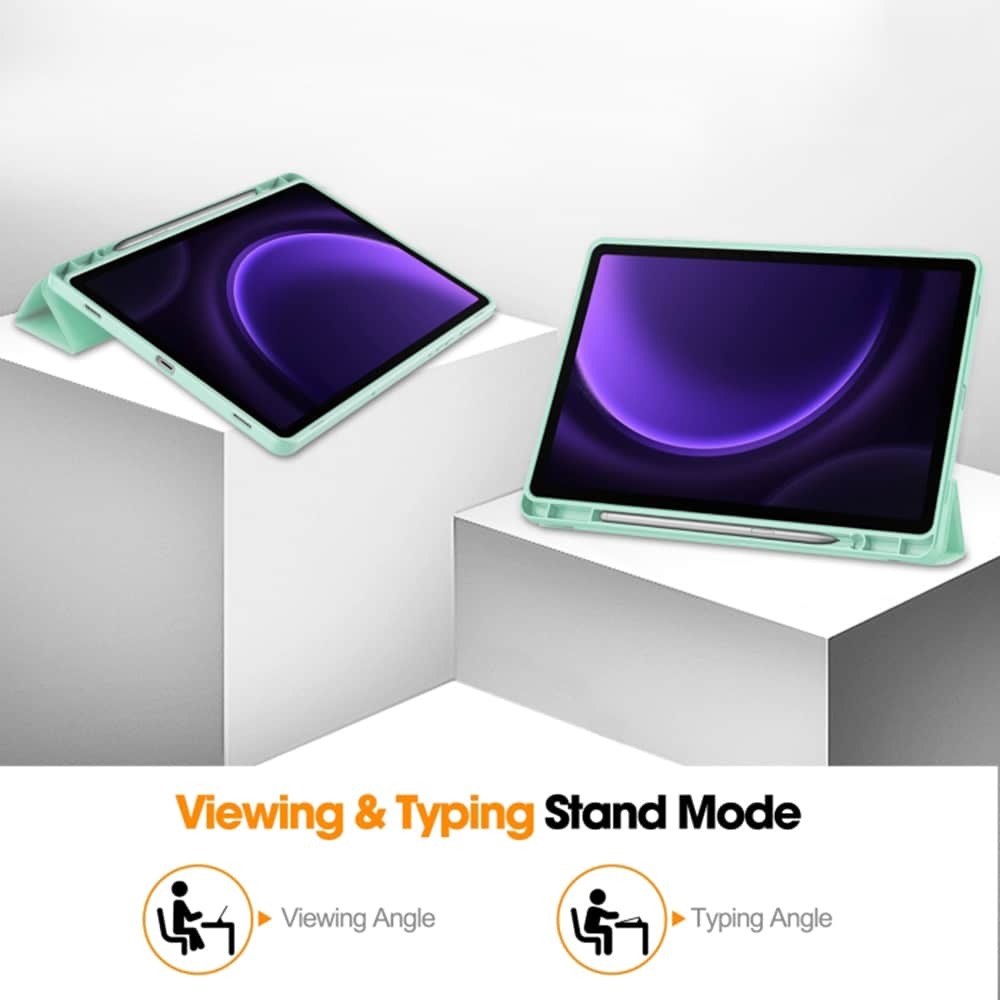 Techsuit - Flex Trifold (with Pencil Holder) - Samsung Galaxy Tab S9 / S9 FE / S10 FE - Matcha Green - Image 4