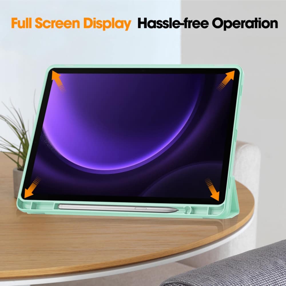 Techsuit - Flex Trifold (with Pencil Holder) - Samsung Galaxy Tab S9 / S9 FE / S10 FE - Matcha Green - Image 3