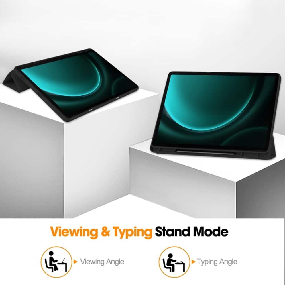 Techsuit - Flex Trifold (με Θήκη για Μολύβι) - Samsung Galaxy Tab S9 FE Plus - Μαύρο - Image 3
