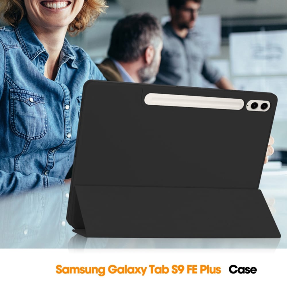 Techsuit - Flex Trifold (με Θήκη για Μολύβι) - Samsung Galaxy Tab S9 FE Plus - Μαύρο - Image 4