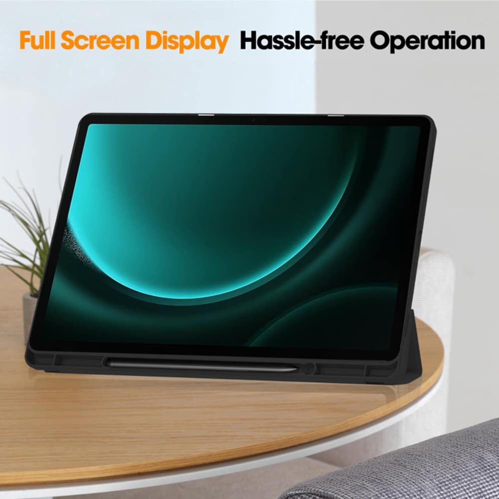 Techsuit - Flex Trifold (με Θήκη για Μολύβι) - Samsung Galaxy Tab S9 FE Plus - Μαύρο - Image 5
