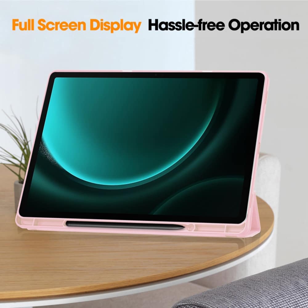 Techsuit - Flex Trifold (με θήκη για stylus) - Samsung Galaxy Tab S9 FE Plus - Ροζ - Image 4