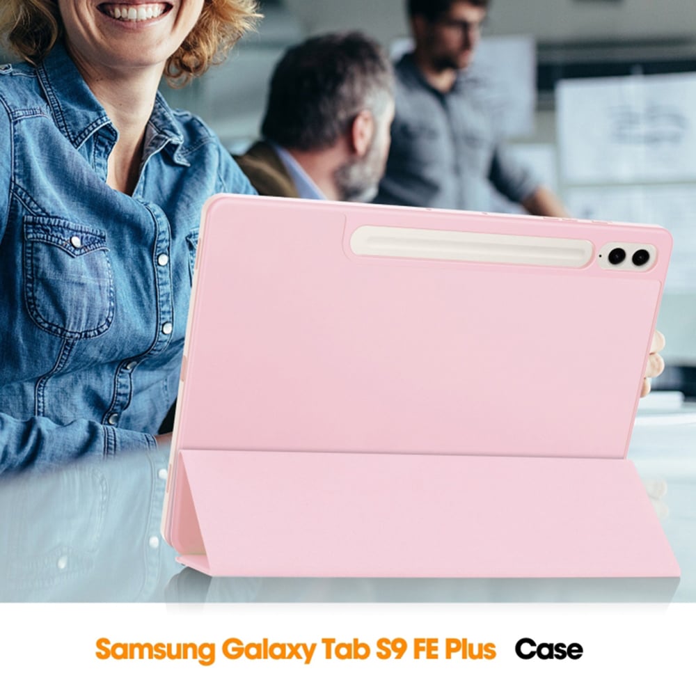 Techsuit - Flex Trifold (με θήκη για stylus) - Samsung Galaxy Tab S9 FE Plus - Ροζ - Image 5
