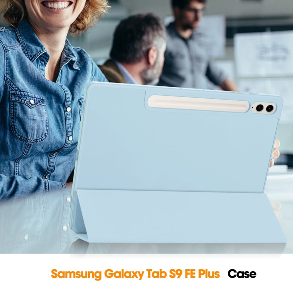 Techsuit - Flex Trifold (with Pencil Holder) - Samsung Galaxy Tab S9 FE Plus / S10 FE Plus - Sky Blue - Image 5