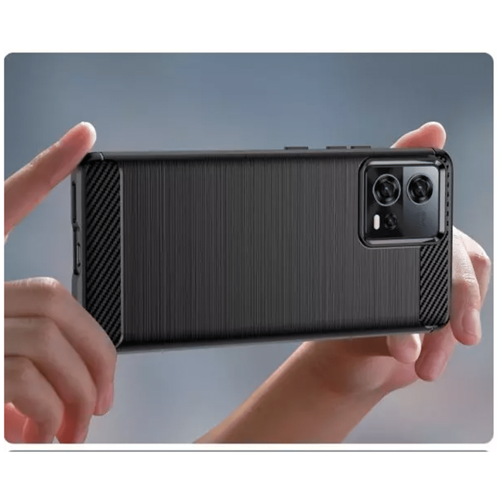 Techsuit Carbon Silicone - θήκη για Motorola Edge 30 Fusion - Μαύρο - Image 3