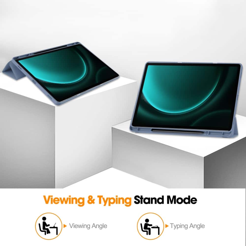Techsuit - Flex Trifold (με Θήκη για Μολύβι) - Samsung Galaxy Tab S9 FE Plus - Σκούρο Μπλε - Image 3