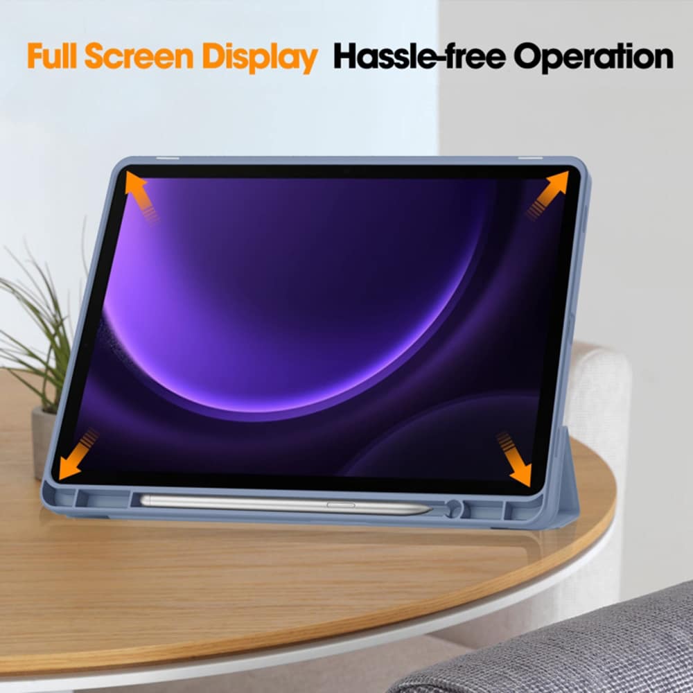 Techsuit - Flex Trifold (with Pencil Holder) - Samsung Galaxy Tab S9 / S9 FE / S10 FE - Gray - Image 5