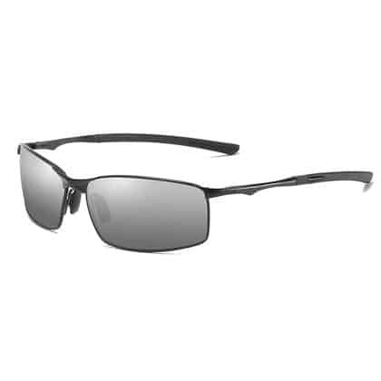 Techsuit - Ανδρικά Γυαλιά Ηλίου Polarized (559), με Προστασία UV και Μεταλλικό Πλαίσιο, Ορθογώνια - Χρώμα Όπλου / Μαύρο One Size