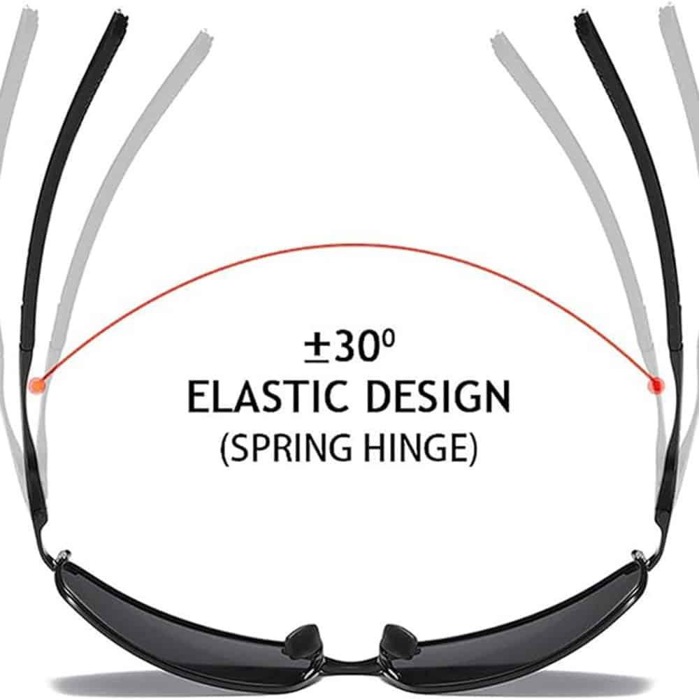 Techsuit - Ανδρικά Γυαλιά Ηλίου Polarized (559), με Προστασία UV και Μεταλλικό Πλαίσιο, Ορθογώνια - Χρώμα Όπλου / Μαύρο One Size - Image 4