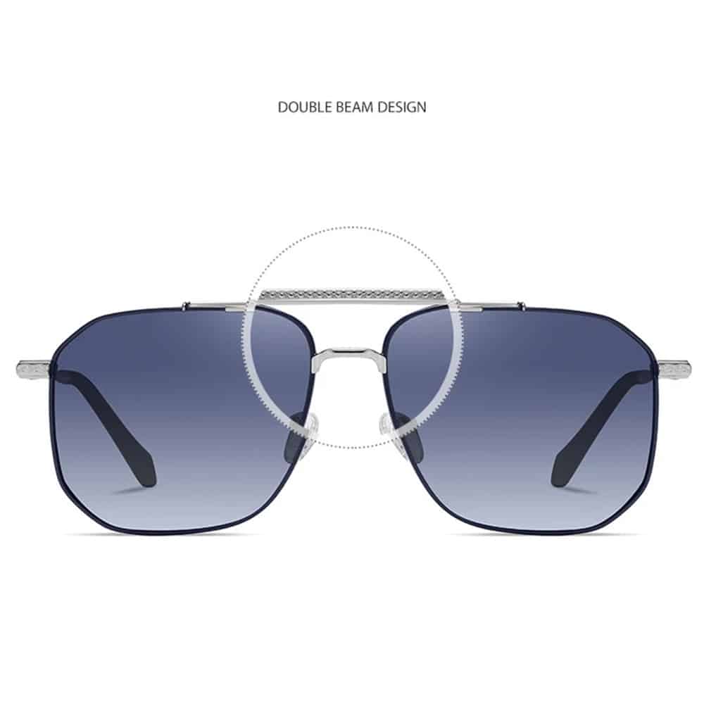 Techsuit - Ανδρικά Γυαλιά Ηλίου Polarized (8538), με Προστασία UV, Μέταλλο - Ροζ Χρυσό / Διαβαθμισμένο Μωβ One Size - Image 6
