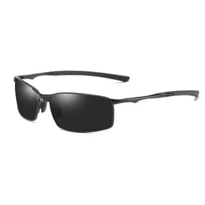Techsuit - Ανδρικά Γυαλιά Ηλίου Polarized (559), με Προστασία UV και Μεταλλικό Πλαίσιο, Ορθογώνια - Μαύρα One Size