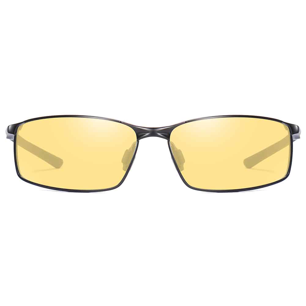 Techsuit - Ανδρικά Γυαλιά Ηλίου Polarized (559), με Προστασία UV και Μεταλλικό Πλαίσιο, Ορθογώνια - Μαύρο / Κίτρινο One Size - Image 2