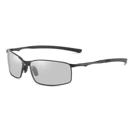Techsuit - Ανδρικά Γυαλιά Ηλίου Polarized (559), με Προστασία UV και Μεταλλικό Πλαίσιο, Ορθογώνια - Μαύρο / Φωτοχρωμικά One Size
