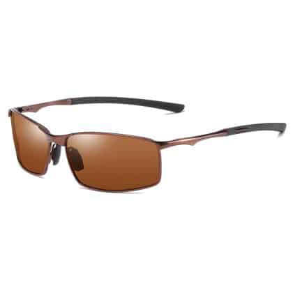 Techsuit - Γυαλιά Ηλίου Polarized (559) - για Άνδρες, με Προστασία UV και Μεταλλικό Πλαίσιο, Ορθογώνια - Καφέ One Size