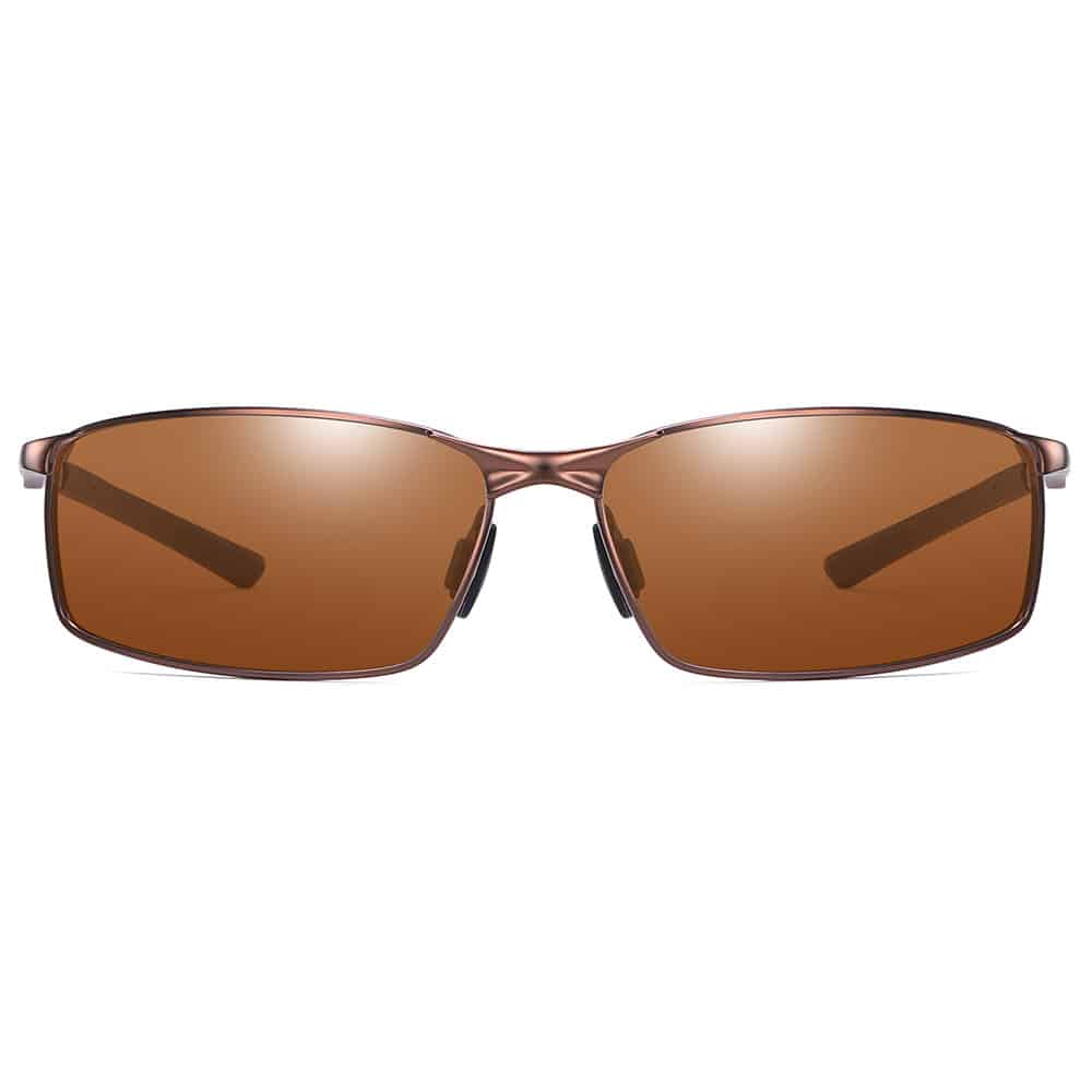 Techsuit - Γυαλιά Ηλίου Polarized (559) - για Άνδρες, με Προστασία UV και Μεταλλικό Πλαίσιο, Ορθογώνια - Καφέ One Size - Image 2