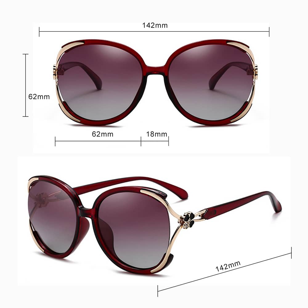 Techsuit - Γυναικεία Polarized Γυαλιά Ηλίου (1384) με Προστασία UV, PC - Κόκκινο One Size - Image 6