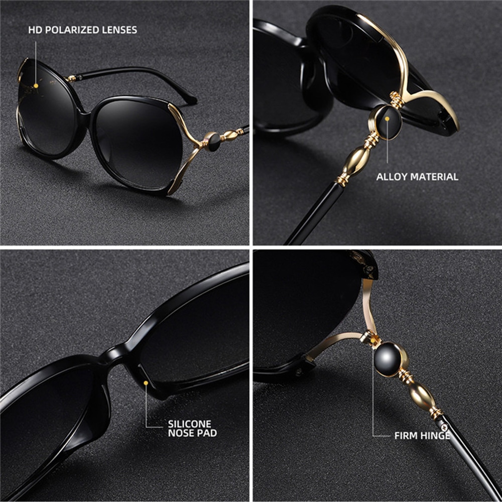 Techsuit - Γυναικεία Polarized Γυαλιά Ηλίου (1722) με Προστασία UV, PC - Μαύρο / Γκρι One Size - Image 6