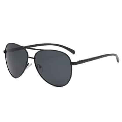 Techsuit - Ανδρικά Γυαλιά Ηλίου Polarized (2150), με Προστασία UV, Μεταλλικό Πλαίσιο - Μαύρο / Μαύρο Γκρι One Size