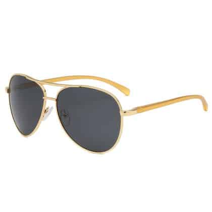 Techsuit - Γυαλιά Ηλίου Polarized (2150) - για Άνδρες, με Προστασία UV, Μεταλλικό Πλαίσιο - Χρυσό / Μαύρο Γκρι One Size