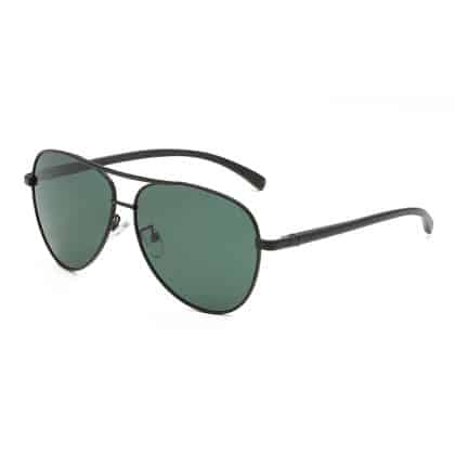 Techsuit - Ανδρικά Γυαλιά Ηλίου Polarized (2150), με Προστασία UV, Μεταλλικό Πλαίσιο - Μαύρο / Μαύρο Πράσινο One Size