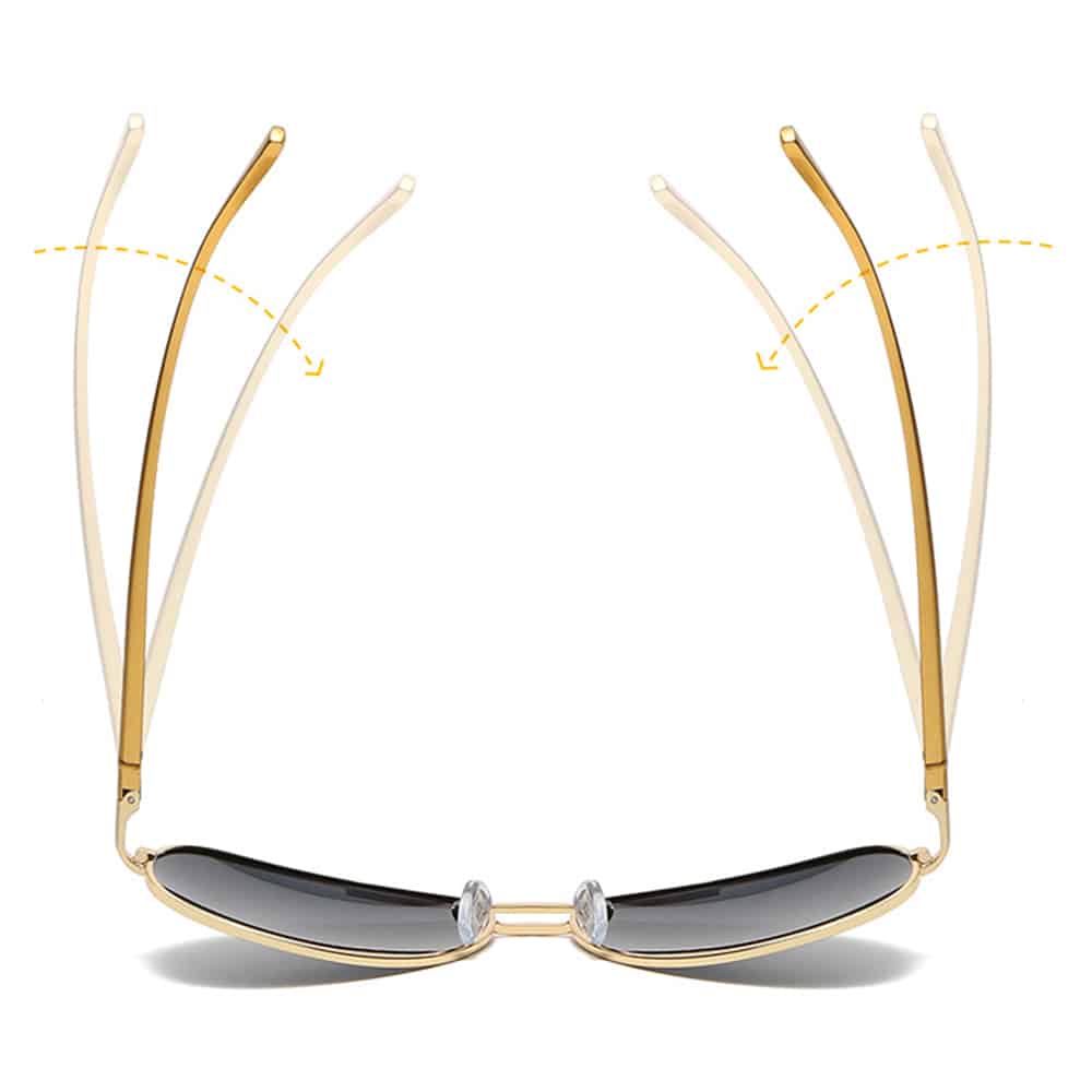 Techsuit - Ανδρικά Γυαλιά Ηλίου Polarized (2150), με Προστασία UV, Μεταλλικό Πλαίσιο - Χρυσό / Μαύρο-Πράσινο One Size - Image 5