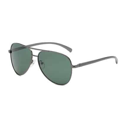 Techsuit - Γυαλιά Ηλίου Polarized (2150) - για Άνδρες, με Προστασία UV, Μεταλλικό Πλαίσιο - Χρώμα Όπλου / Μαύρο Πράσινο One Size