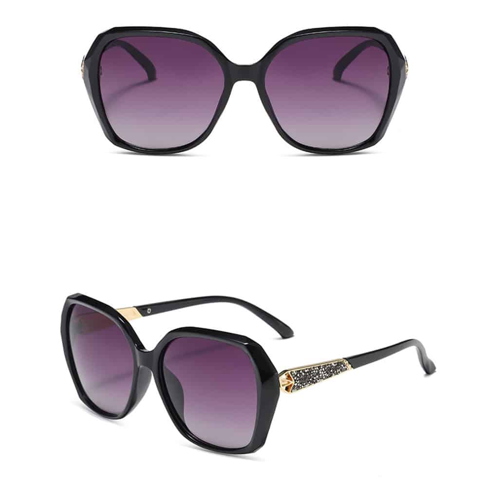 Techsuit - Γυναικεία Polarized Γυαλιά Ηλίου (5599) με Προστασία UV, PC - Μαύρο / Γκρι One Size - Image 2