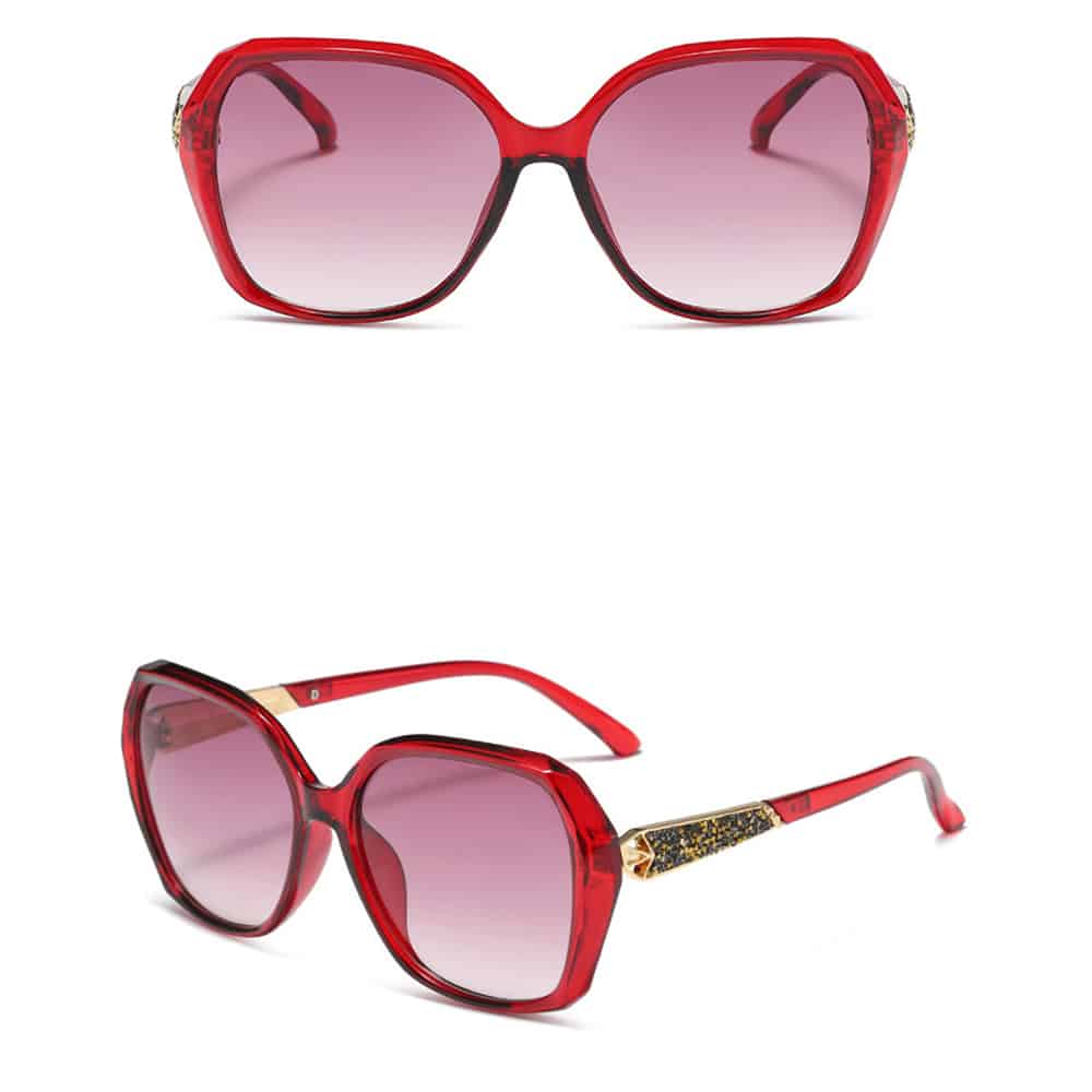 Techsuit - Γυναικεία Polarized Γυαλιά Ηλίου (5599) με Προστασία UV, PC - Κόκκινο One Size - Image 2