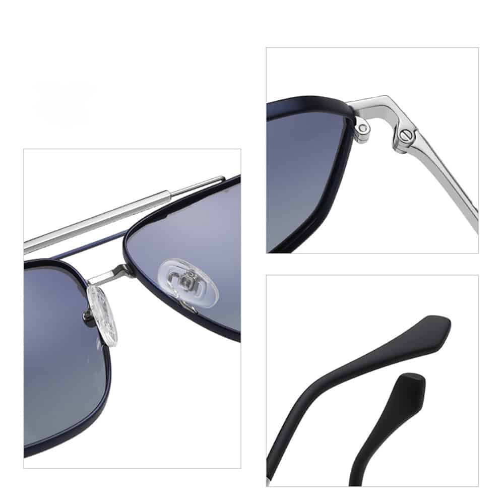 Techsuit - Ανδρικά Γυαλιά Ηλίου Polarized (8538), με Προστασία UV, Μέταλλο - Ροζ Χρυσό / Διαβαθμισμένο Μωβ One Size - Image 7