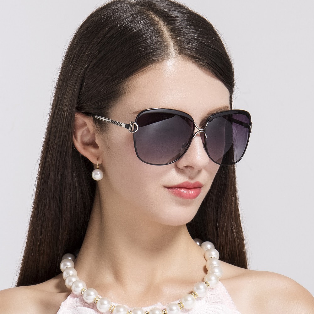Techsuit - Γυναικεία Polarized Γυαλιά Ηλίου (8702) με Προστασία UV, Μεταλλικό Πλαίσιο - Μαύρο One Size - Image 3