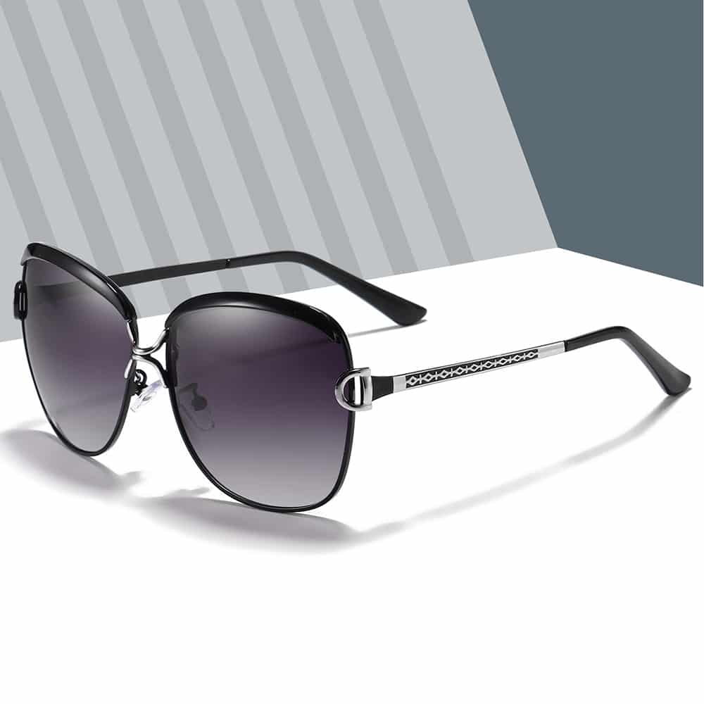 Techsuit - Γυναικεία Polarized Γυαλιά Ηλίου (8702) με Προστασία UV, Μεταλλικό Πλαίσιο - Μωβ One Size - Image 5