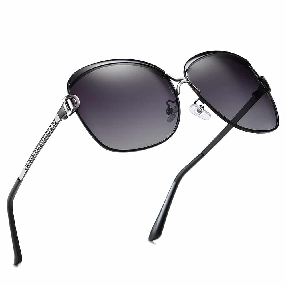 Techsuit - Γυναικεία Polarized Γυαλιά Ηλίου (8702) με Προστασία UV, Μεταλλικό Πλαίσιο - Μωβ One Size - Image 3