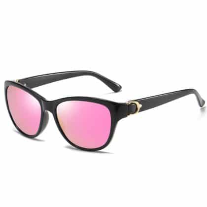Techsuit - Γυναικεία Polarized Γυαλιά Ηλίου (A572) με Προστασία UV, PC - Μαύρο / Ροζ Καθρέφτης One Size