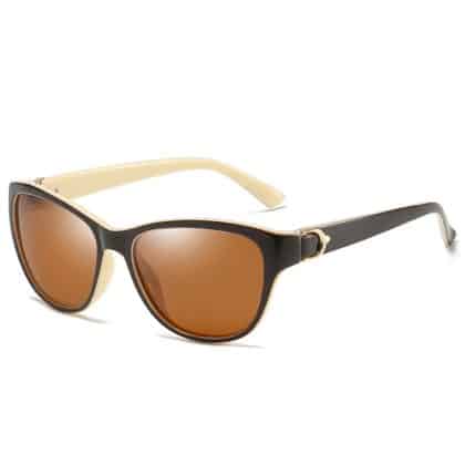 Techsuit - Γυναικεία Polarized Γυαλιά Ηλίου (A572) με Προστασία UV, PC - Καφέ / Λευκό One Size