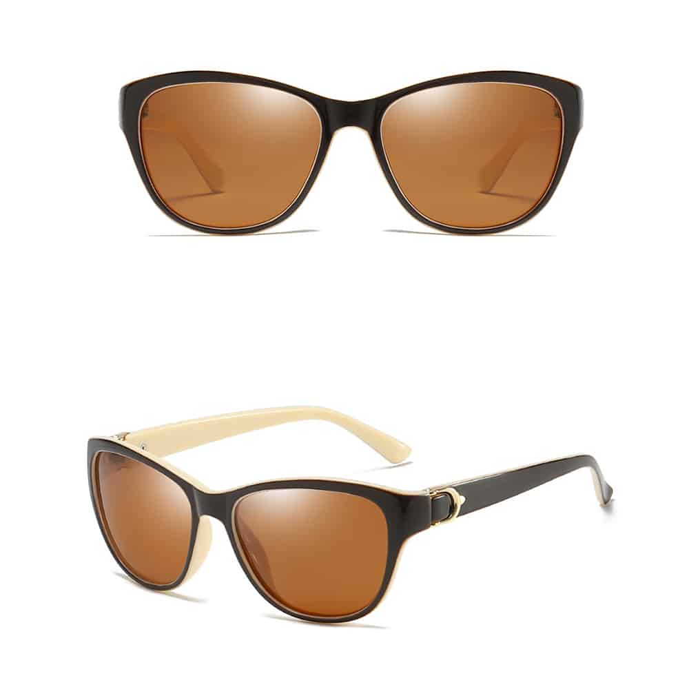 Techsuit - Γυναικεία Polarized Γυαλιά Ηλίου (A572) με Προστασία UV, PC - Καφέ / Λευκό One Size - Image 2