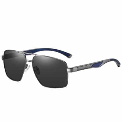 Techsuit - Ανδρικά Γυαλιά Ηλίου Polarized (LM001), με Προστασία UV, Κορνίζα από Αλουμίνιο - Χρώμα Όπλου / Μαύρο Γκρι One Size