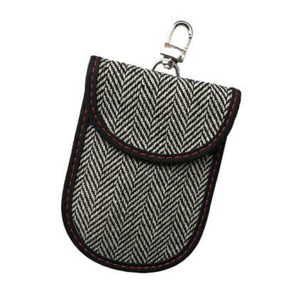 Techsuit - RFID Αντικλεπτικό (AF1) - για Κάρτες & Κλειδιά, Αδιάβροχο Δέρμα, Μεταλλική Υβριδική Ίνα, Αποκλειστής EMF, 12.5x9 - Γκρι