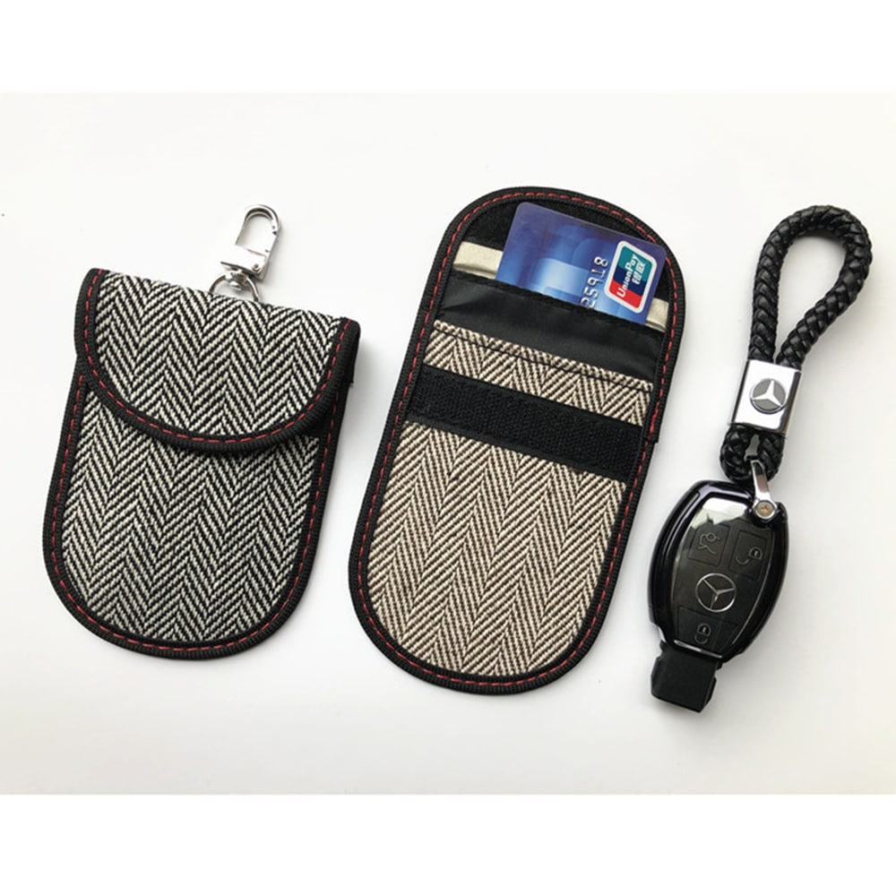 Techsuit - RFID Αντικλεπτικό (AF1) - για Κάρτες & Κλειδιά, Αδιάβροχο Δέρμα, Μεταλλική Υβριδική Ίνα, Αποκλειστής EMF, 12.5x9 - Γκρι - Image 4