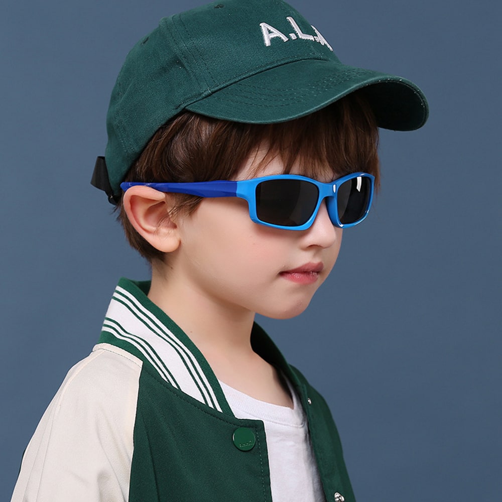 Techsuit - Γυαλιά ηλίου Polarized (8202-C21) - για παιδιά, Αθλητικού τύπου - Μπλε σκούρο / Ροζ - Image 4