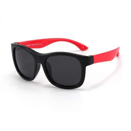 Techsuit - Polarized Γυαλιά Ηλίου (8306-C14) - για Βρέφη, Τετράγωνο Σχήμα, με Λουρί - Μαύρο / Κόκκινο One Size