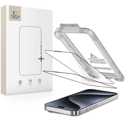 Σκληρυμένο γυαλί Tech-Protect Quick Set+ 2-Pack iPhone 15 Pro Black