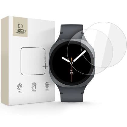 Σκληρυμένο γυαλί Tech-Protect Glass Fit+ 2-Pack Samsung Galaxy Watch 8 (44 Mm) Clear