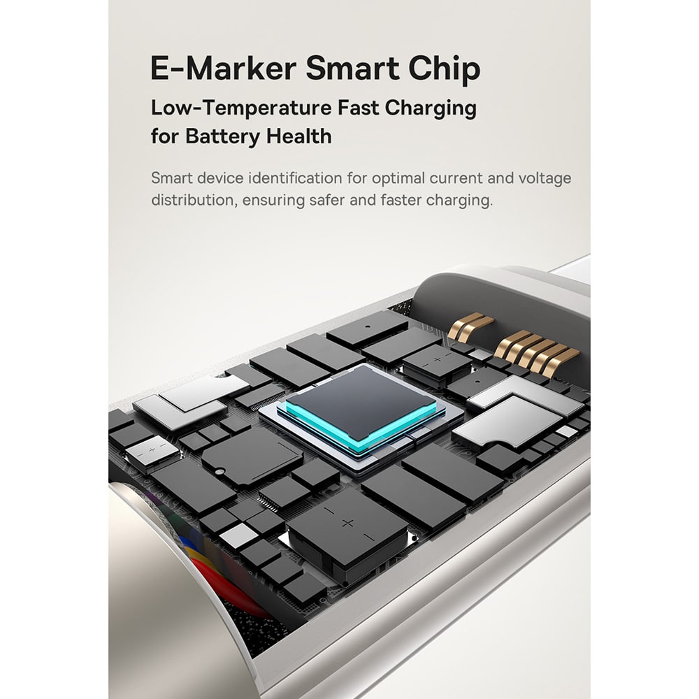Baseus - Data Καλώδιο Titanium (p10378100g21-01) - USB-C To Type-C, 100w, Fast Charging, 480mbps, 2m - Galaxy Titanium Gold - Image 5
