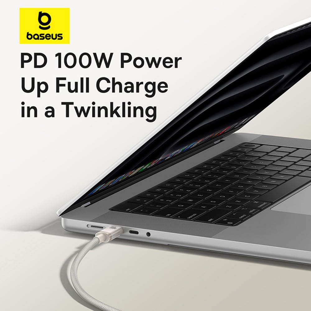 Baseus - Data Καλώδιο Titanium (p10378100g21-01) - USB-C To Type-C, 100w, Fast Charging, 480mbps, 2m - Galaxy Titanium Gold - Image 23