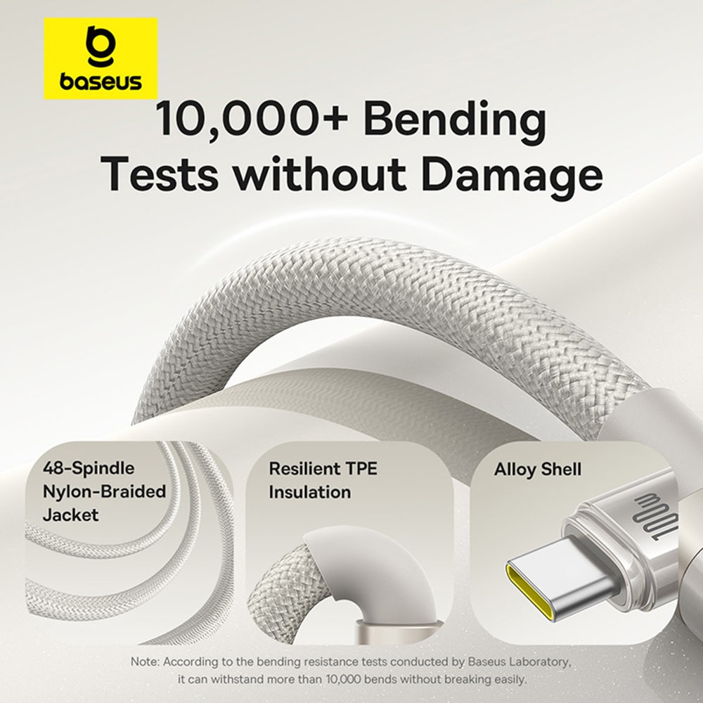 Baseus - Data Καλώδιο Titanium (p10378100g21-01) - USB-C To Type-C, 100w, Fast Charging, 480mbps, 2m - Galaxy Titanium Gold - Image 26