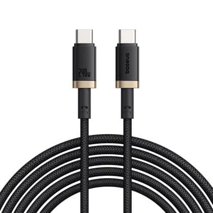 Baseus - Καλώδιο Δεδομένων Dura Series (p10377803u03-00) - Για Macbook, Γρήγορη Φόρτιση, Type-C, Pd 240w, 480mbps, 1m - Χρυσό / Μαύρο