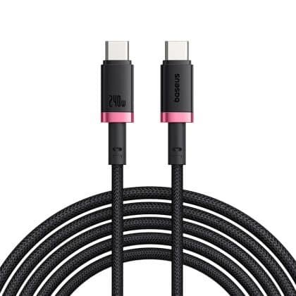 Baseus - Καλώδιο Δεδομένων Dura Series (p10377803u03-01) - Για Macbook, Γρήγορη Φόρτιση, Type-C, Pd 240w, 480mbps, 1m - Κόκκινο / Μαύρο