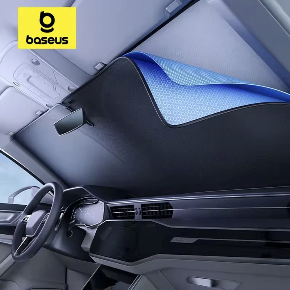 Baseus - Windshield Sun Gotrip Dt1 (c0118200) - Upf2000+, 99.95% Uv Blocking Rate, 80 X 150cm - Black - Image 3